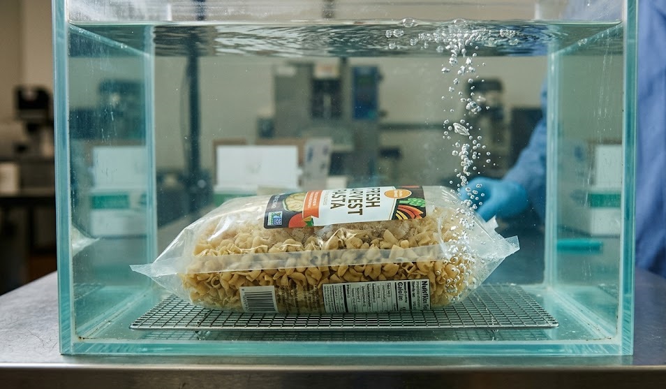 food packaging bags leaking air pressure test on snack pouch